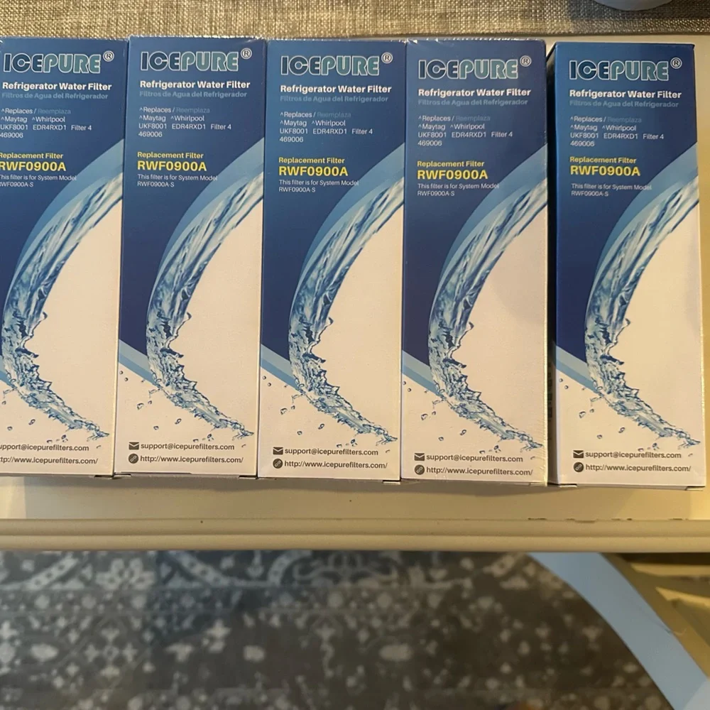 IcePure UKF8001 refrigerator water filter replacement, set of 5; RWF0900A. - Picture 1 of 4